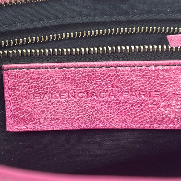 BALENCIAGA Purple Pink Perforated Fuchsia Leather GIANT GOLD HW MINI CITY BAG - Picture 9 of 15